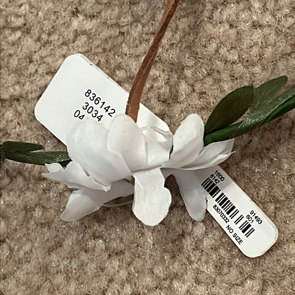 NWT Justice Floral dangling garland headpiece, boho, white flowers w/ rhinestone - Picture 11 of 12